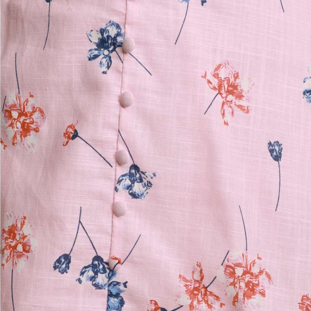 LULU'S Lilly Light Pink Floral Tie Sleeve Dress NWT S LG - Picture 8 of 15